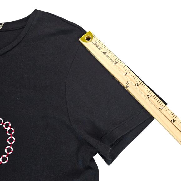 Alice and Olivia Shirt Women Size Large Black Tee Wild Child Casual Short Sleeve - Picture 11 of 12